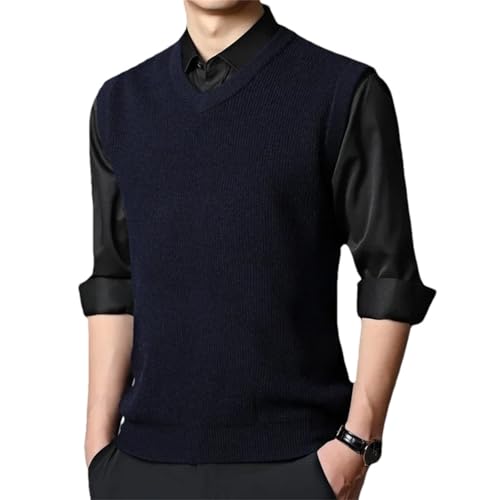Men's Sweater Vest - All-Match V-Neck Solid Color Sleeveless
