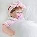 ENADOLL Lifelike Reborn Baby Doll, Newborn Baby Dolls Realistic 16 Inch Girl with Pink Headband Silicone Vinyl Weighted Soft Body Gift Set for Kids Age 3+