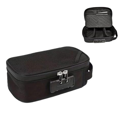 Bolsa à prova de odor – Organizador de arquivos com cadeado, estojo de armazenamento de viagem, organizador de documentos, bolsa de armazenamento portátil para dinheiro, cartão, passaporte, cheque
