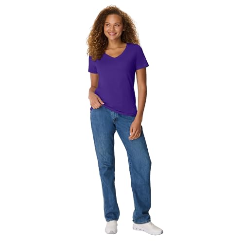 Hanes Women's Perfect-T V-Neck T-Shirt, Ring-Spun Cotton Short Sleeve Tee for Women - image 5
