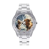 RLDOBOFE Orologio da polso unisex in acciaio inossidabile con quadrante
