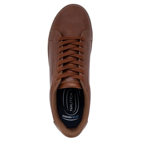 Image of Nautica Men's Casual Court Fashion Sneakers Classic Low-Top Lace-Up Shoes Comfortable Everyday Walking Style with Durable Outsole and Vegan Leather Upper