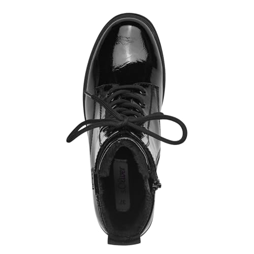 s.Oliver Damen Stiefeletten zum Schnüren mit Blockabsatz Herbst, Schwarz (Black Patent), 40 EU