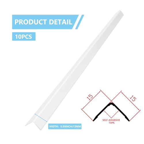 Image of 10pcs 57 inch L*0.59 inch W Aluminum Self-Adhesive Wall Corner Protectors, Wall Furniture Bumper, Safety Baby Proofing Corner Cushion Table Edge,Wide Coverage and Easy to Install - Silver