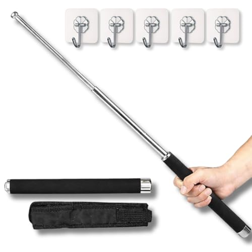 Image of Stainless Steel Lightweight Foldable Hiking Stick || Collapsible, Lightweight, Foldable Pointer Compact Magical, Hiking Or Walking Sticks || Extendable Wand with Non-Slip Grip || Pack of 1