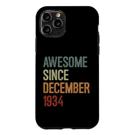 Carcasa para iPhone 11 Pro Impresionante desde diciembre de 1934, regalo de cumpleaños divertido retro