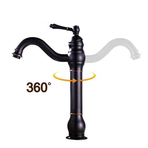 Robinet noir pivotant contre les éclaboussures de lavabo rétro en laiton - 5
