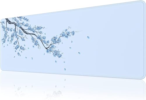 EFISH Alfombrilla de ratón (800×300×3MM) Extendido Alfombrilla de ratón Grande Alfombrilla de Escritorio,Bordes cosidos Alfombrilla de ratón,Base de Goma Antideslizante,XL Gaming Mouse Pad Azul