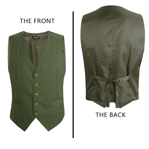 Image of Alizeal Mens Classic Solid Color Business Suit Vest Regular Fit Tuxedo Waistcoat for Wedding