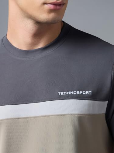 Image of TECHNOSPORT Men's Slim Fit Half Sleeve Crew Neck T-Shirt, MATPIQ Quick Dry Moisture Wicking Stretchable Sports Gym and Casual Wear