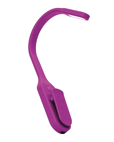 The Original Mighty Bright Recharge Clip On Rechargeable Book Light Reading Light, Warm Eye Care LEDs, Flexible, Durable, Dimmable, Perfect for Kids, Bookworms, Reading in Bed, Lasts 60 Hours (Purple)