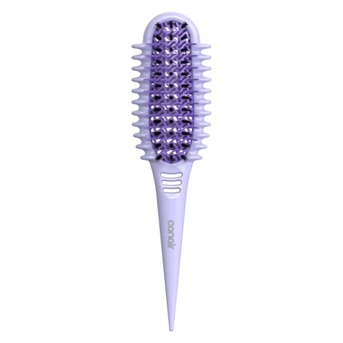 Image of Conair Curl Define Pro Detangler Brush | For Detangling and Defining Loose Curls & Short Hair, Mixed Bristles, Purple, BR95725L
