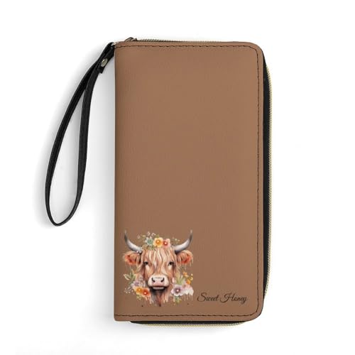 Personalized Bifold Womens Wrist Wallet, Custom Ladies Long Purse with Wristlet Straps, Customized Gifts for Women