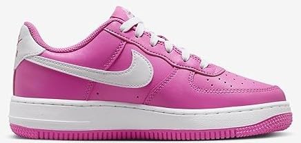 Nike Air Force 1 Big Kids' Shoes (FV5948-600, Playful Pink/White) Size 6
