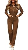 SperLucky Jumpsuits for Women Casual Halter Long Pants Rompers with Pockets One Piece Party Outfit Medium