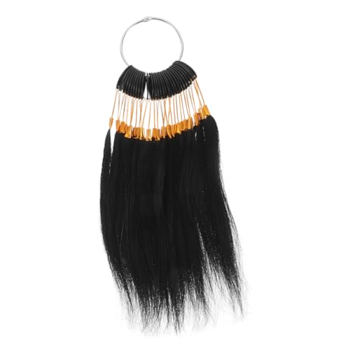 CALLARON Cabello de Práctica para Teñir Muestras de Color Humano Real Anillos de Color con Hebillas Doradas Kit de Prueba para Estilistas Herramientas para Teñir el Cabello Uso Salones de B