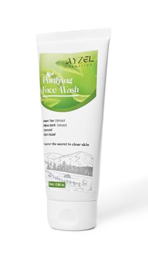 Image of Purifying Face Wash with Green Tea Extract, Willow Bark Extract, Charcoal, Witch Hazel, 100ml
