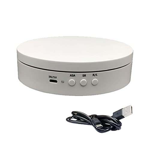 QOTSTEOS Présentoir rotatif de 15,2 cm, support motorisé à 360 degrés, plateau tournant motorisé rechargeable par USB