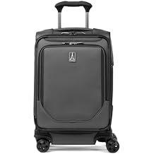 Travelpro Crew Classic Lightweight Softside Expandable Carry on Luggage, 8 Wheel Spinner Suitcase, Men and Women, Compact Carry On 20-Inch, Titanium Grey