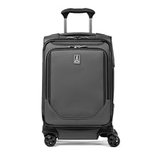 Travelpro Crew Classic Lightweight Softside Expandable Carry on Luggage, 8 Wheel Spinner Suitcase, Men and Women, Compact Carry On 20-Inch, Titanium Grey