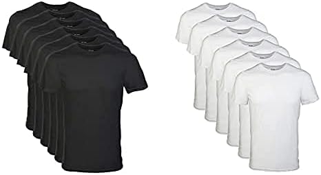 Gildan Men's Crew T-Shirt 6 Pack, White, Large Men's Crew T-Shirt...