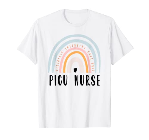 PICU Infirmière pédiatrique intense bohème arc-en-ciel rétro coloré T-Shirt