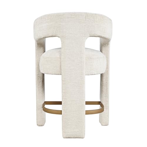 Jofran Upholstered Dining Chair with Arms – Versatile Bar Stools and Counter Height Bar Stools – Stylish Seating for Kitchen, Dining Room, or Home Bar, Natural