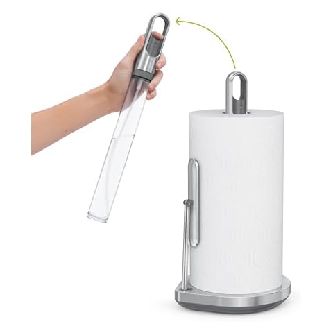 simplehuman Standing Paper Towel Holder with Spray Pump, Brushed Stainless Steel Cover