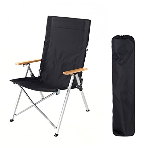 JINGYAN Sillas de Acampada Silla Plegable para Exteriores, aleación de Aluminio, portátil, reclinable, Ajustable, para Acampar, Pescar, Playa, Silla Ocio, Tumbona(Schwarz)
