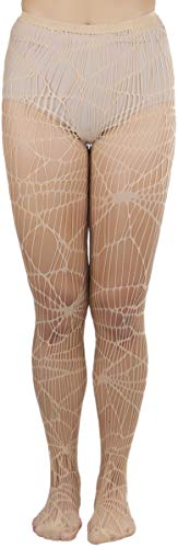 Image of ToBeInStyle Women's Spiderweb & Crawling Spider Print Hosiery Tights & Thigh High Stockings