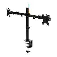 Kensington Smart Fit Dual Monitor Mount for Upto 32 Inch LCD LED Monitor Computer PC Screens, Ergonomic Double Arms Stand Desk Mount Bracket Tilt 45 Degree Swivel 90 Degree Rotate 180 Degree, Black