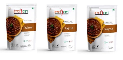 Image of Indian Kitchen Foods Instant Rajma - Freeze Dried, Gluten-Free, Ready-to-Eat Indian Vegetarian Meal - Pack of 3