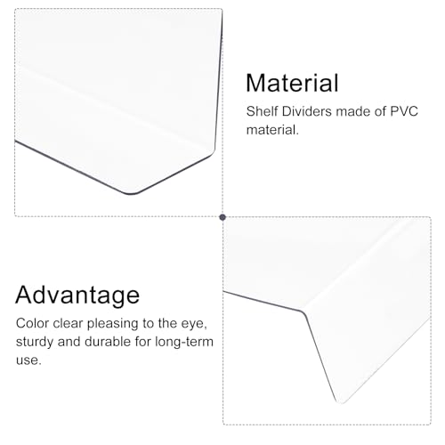 sourcing map 4 Stück L Typ Regalteiler PVC Transparent Schrank Regaltrenner Organizer Schindel für Küchenschrank Bücherregal Büro Supermarkt 28 x 4 x 12cm