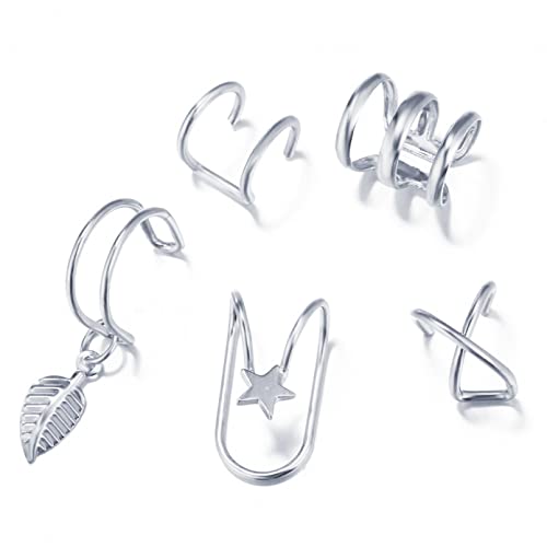 Bijoux boucles d'oreilles en argent pour femmes avec pince d'oreille perles et fausse perle
