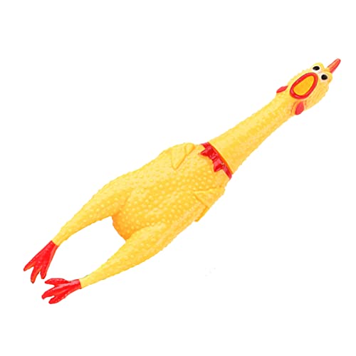 Qudinip Juguete de Pollo Gritando Divertido Alivio del Estrés Juguete con Chirrido para Adultos Niños Vinilo Duradero 16 Cm/6,3 Pulgadas (S)