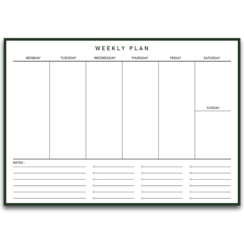 Deco Life® Planificador semanal A4, diseño profesional, 50 páginas sin fecha, 100 g/m², papel premium, planificador semanal de escritorio, lista de tareas y notas para el hogar, negocios, oficina,