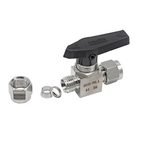 Válvula de bola 10mm de acero inoxidable 304 para tuberías industriales de alta presión 5