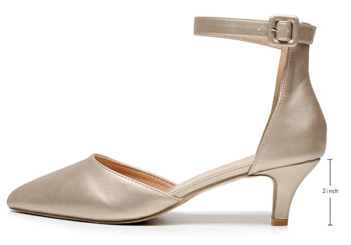 VenusCelia Women's Easy Going Strap Pump Kitten Heel Shoe2