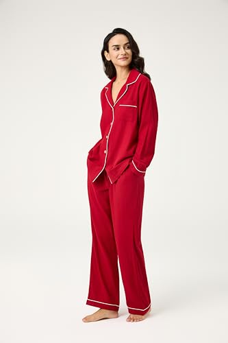 Image of BESTOUCH Womens Pajama Sets: 100% Cotton Muslin Linen Feel