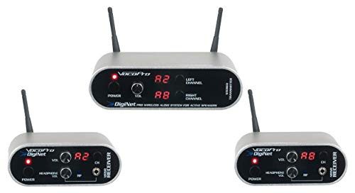 VocoPro Professional Wireless Audio System Free Your Active Speaker from Wires, XLR, Silver, DigiNet-Stereo