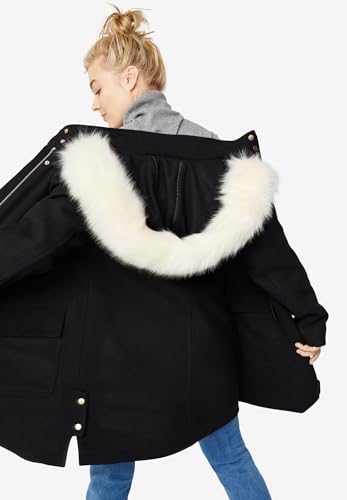 ellos Plus Size Side-Snap Wool Parka2