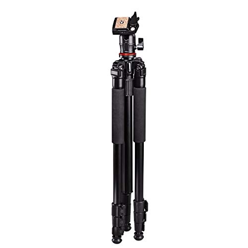 Image of Hama 163 inch Tripod with Ball Head & Leveling Device, Aluminum Tripod, Photo Tripod for SLR /DSLR and System Cameras, Maximum Operating Height: 5.34 Feet. with Load Capacity 4Kg.