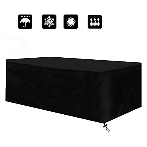 Preisvergleich Produktbild FQJYNLY-Gartenmöbel Abdeckung Gartenmöbelset Wasserdicht Rechteck Winddicht Anti-UV Gartentisch-Set, 8 Größen (Color : Black, Size : 213x132x74cm)
