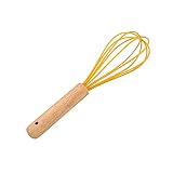 agitador manual para leche Material: silicona + madera + alambre de acero inoxidable