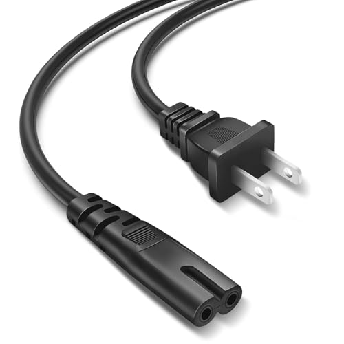 8FT 2 Prong TV Power Cable Cord for TCL Roku Smart LED LCD HD 24