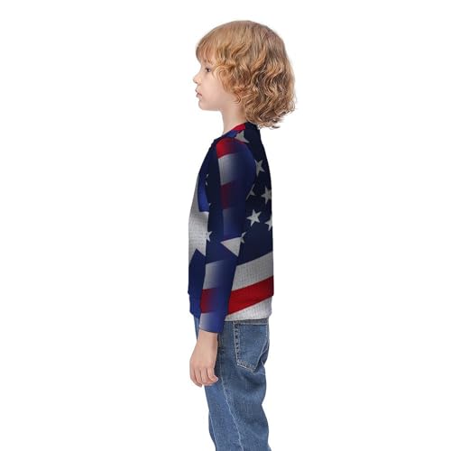 Usa And Puerto Rico FlagsChildren's Casual Pullover Sweatshirt Loose Fit9-11Y3