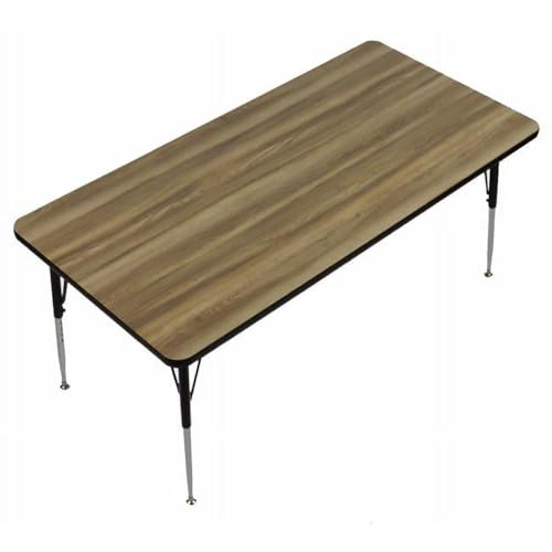 1.25 in. High Pressure Top Rectangular Activity Tables Colonial Hickory - 24 x 36 in.