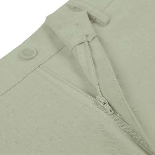 Image of Boys' Linen Pants Lightweight Flat Front Dress Pants Kids School Uniform