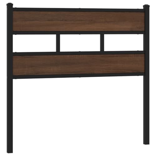 vidaXL Testiera Rovere Marrone 90 cm in Acciaio e Truciolato, Testata del Letto, testiera Letto, mobili per Camera da Letto
