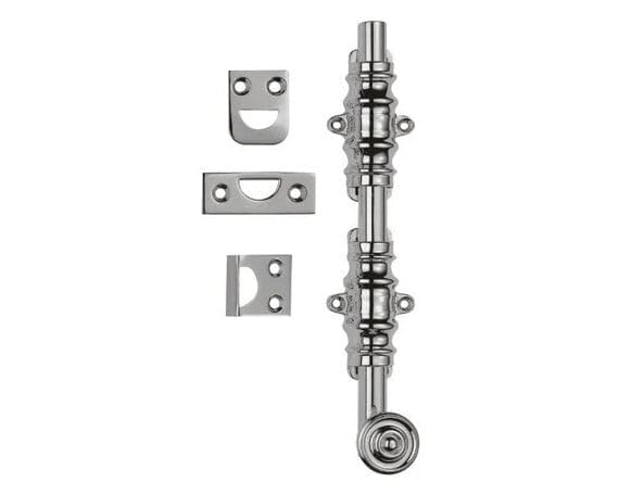 Dutch/Fancy Door Bolt 450mm, 600mm in Polished Nickel & Satin Nickel (390mm, Polished Nickel)